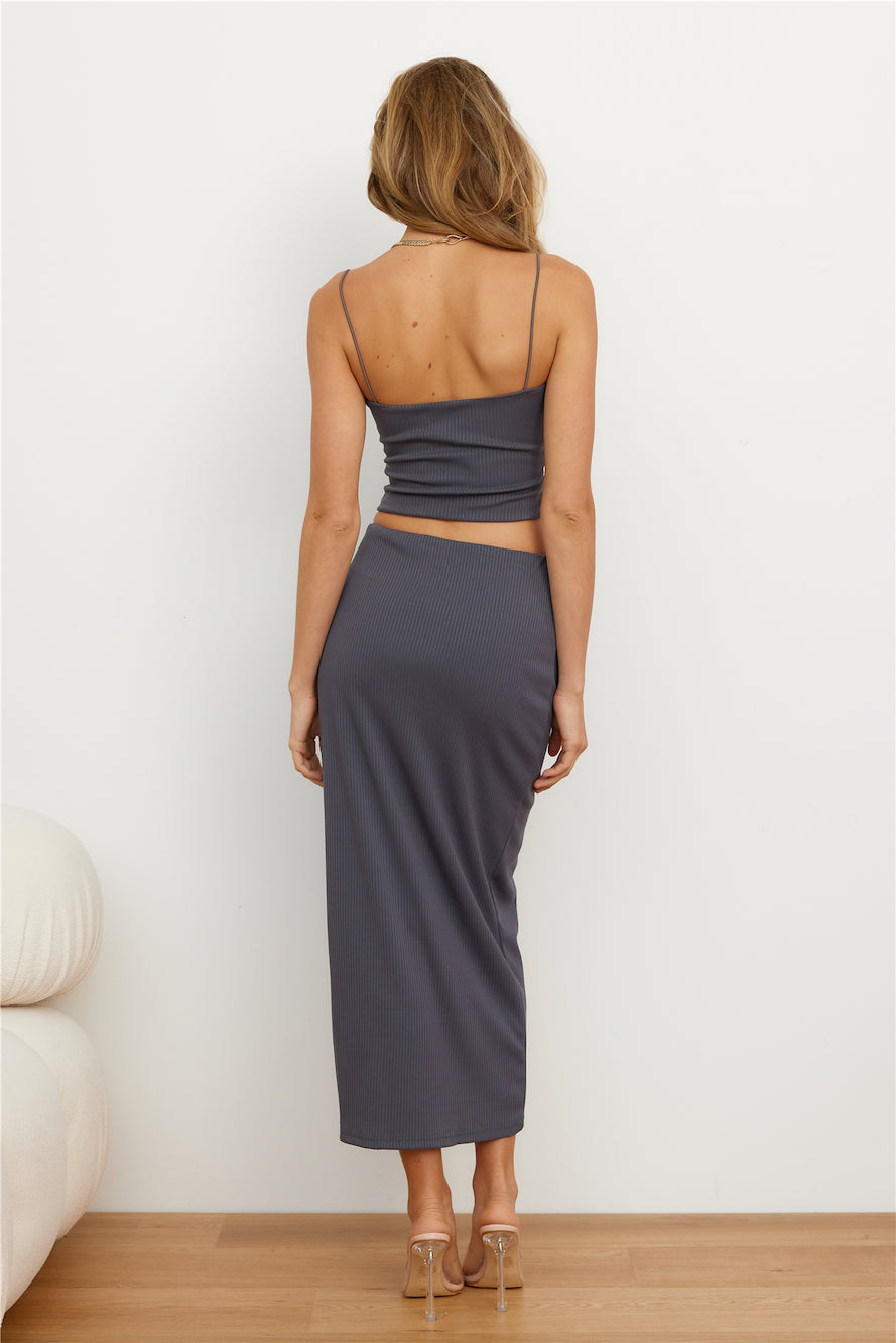 Effortless Cool Girl Crop Top Grey