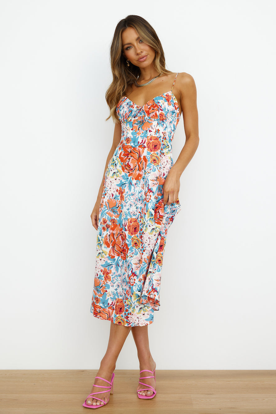 Brunch Run Midi Dress Orange