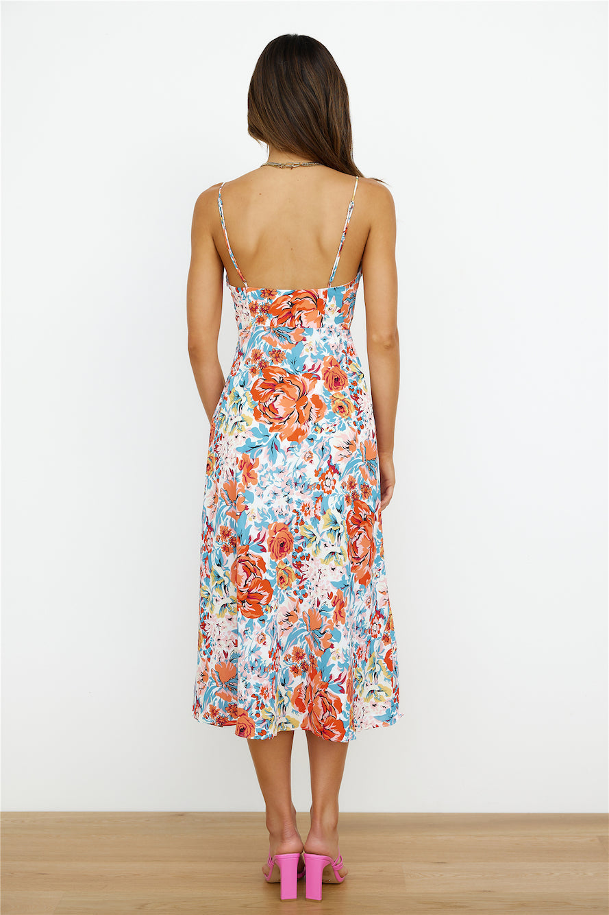 Brunch Run Midi Dress Orange