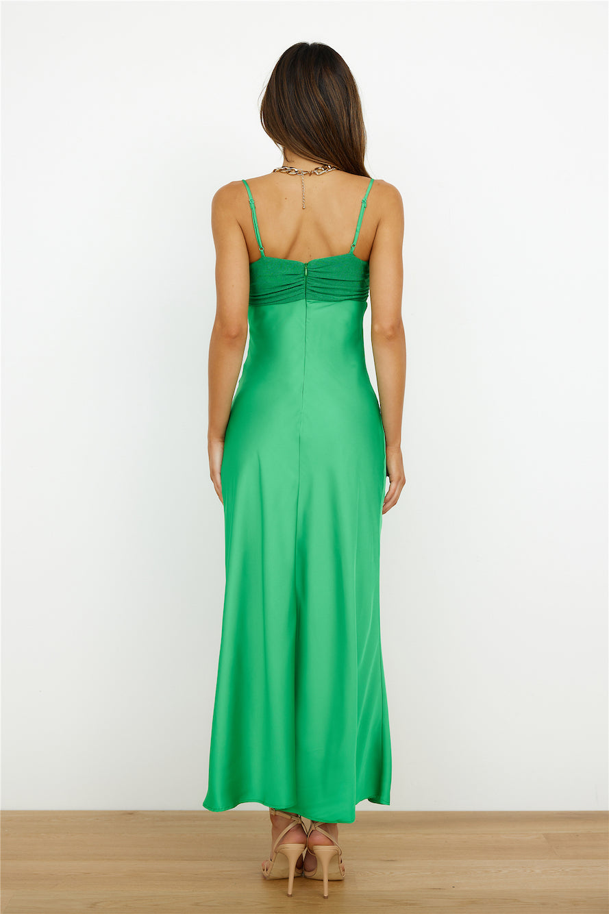 Fancy Drinks Midi Dress Green