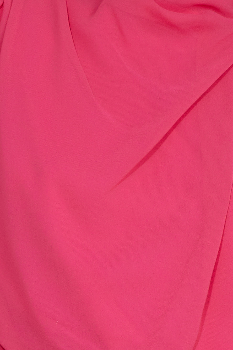 Deborah Satin Crop Top Hot Pink