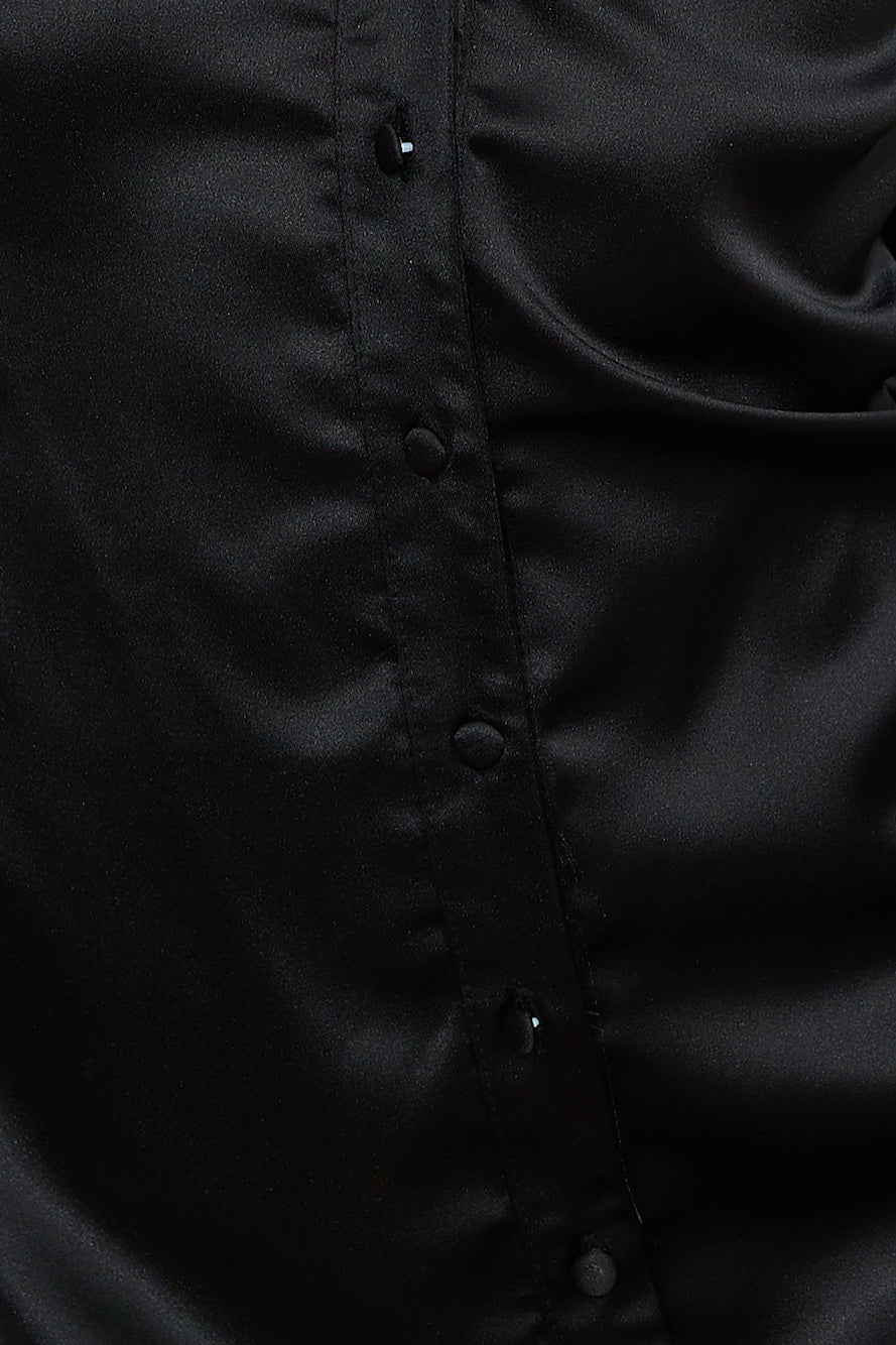 Elle Satin Dress Black