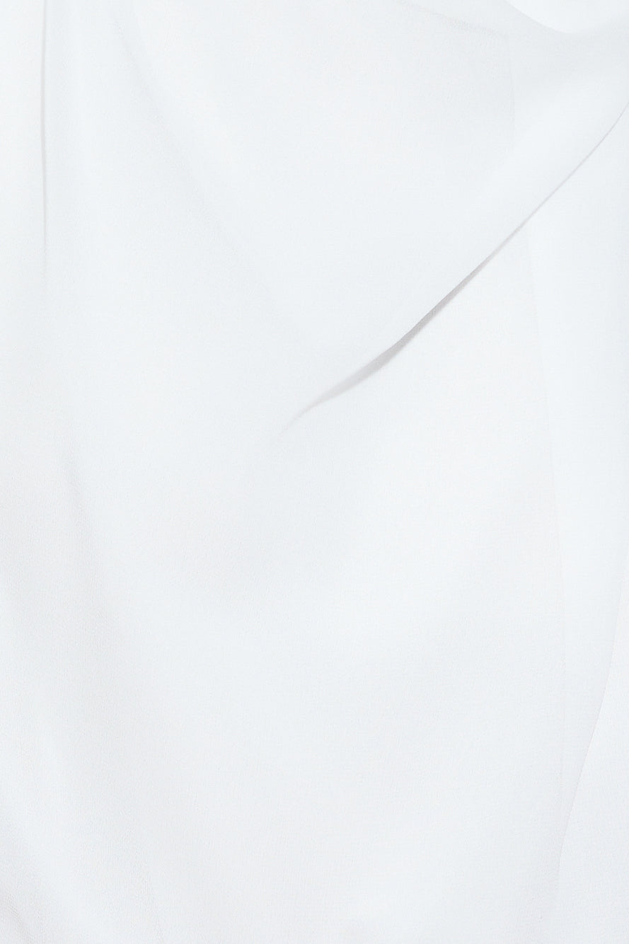 Deborah Chiffon Crop Top White