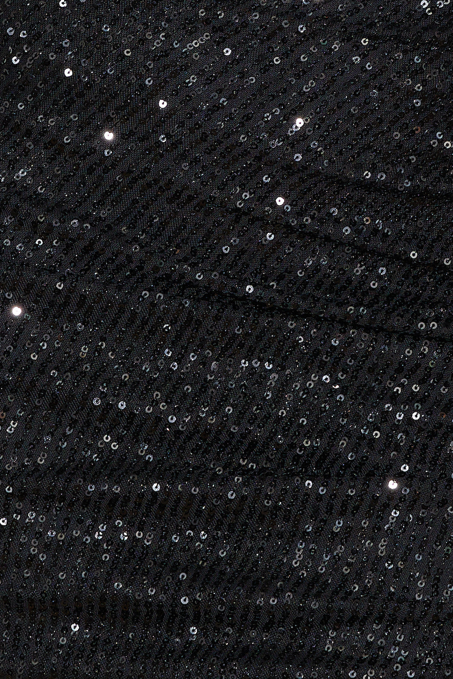 Only Yours Sequin Crop Top Black