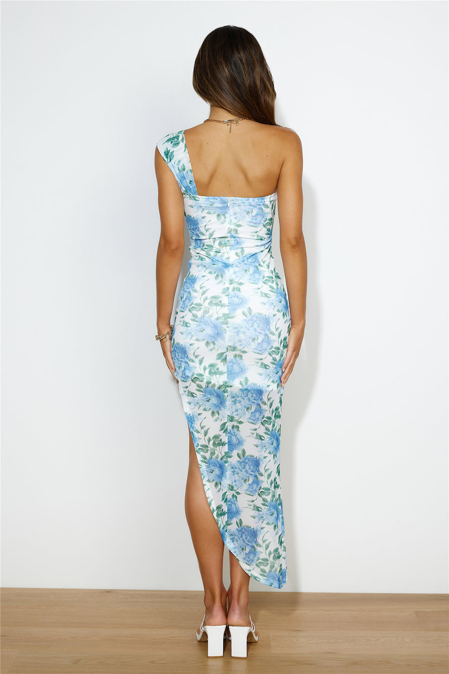 Beachside Love Midi Dress Blue