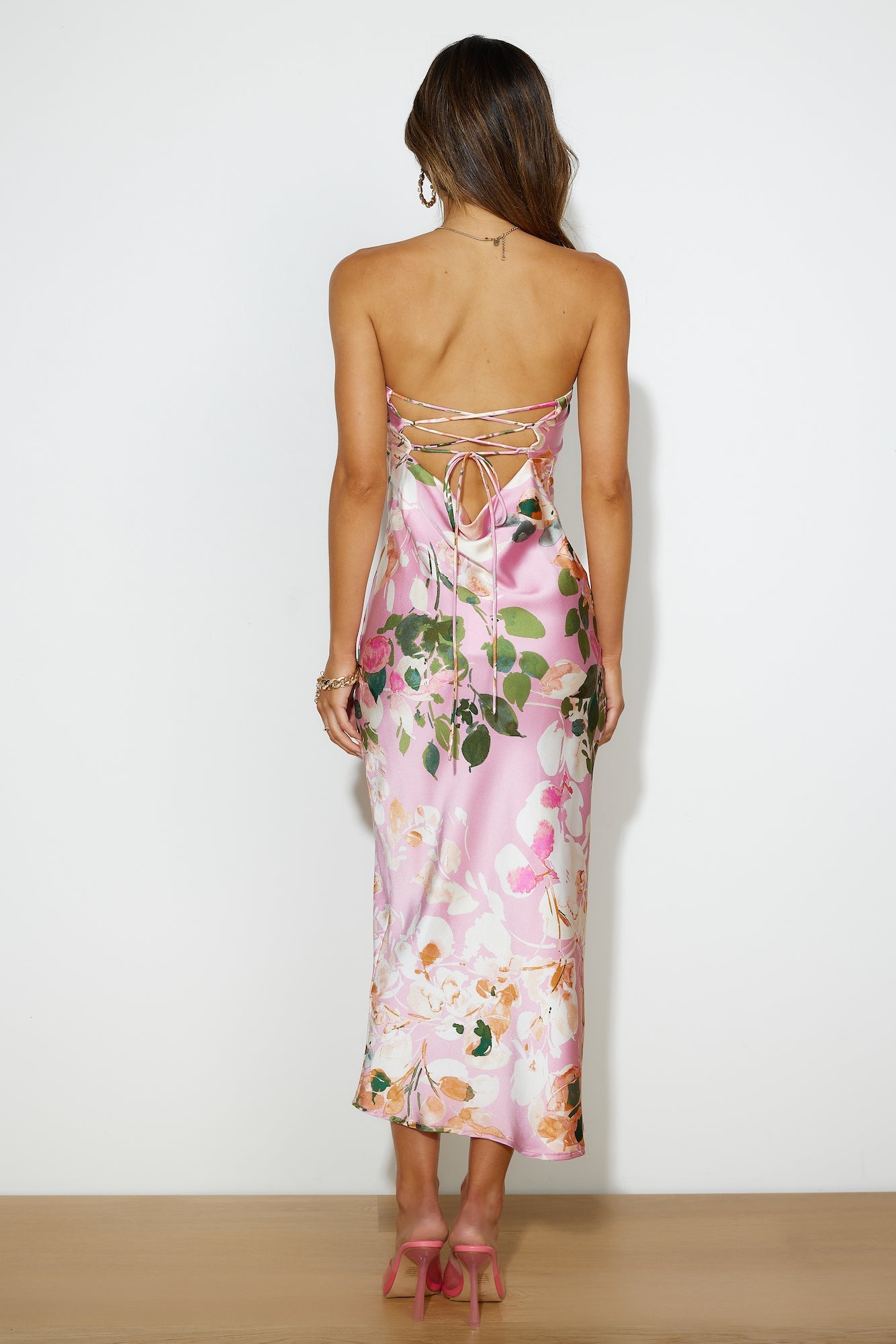 All Lies Midi Dress Pink