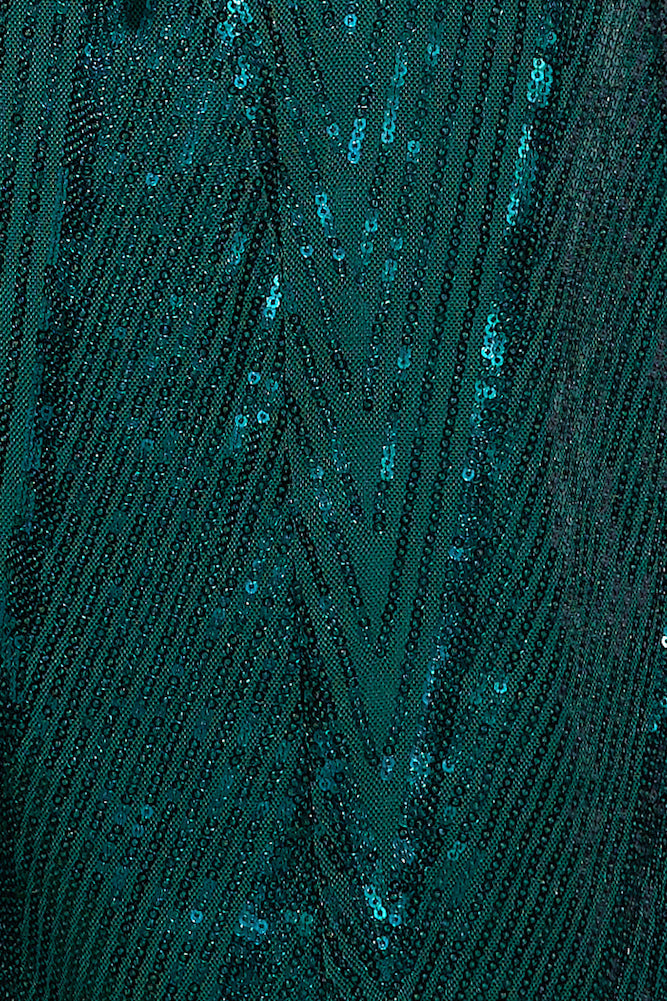 Glam Of All Sequin Maxi Dress Forest Green