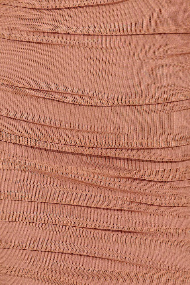 Fancy Event Mesh Midi Dress Beige