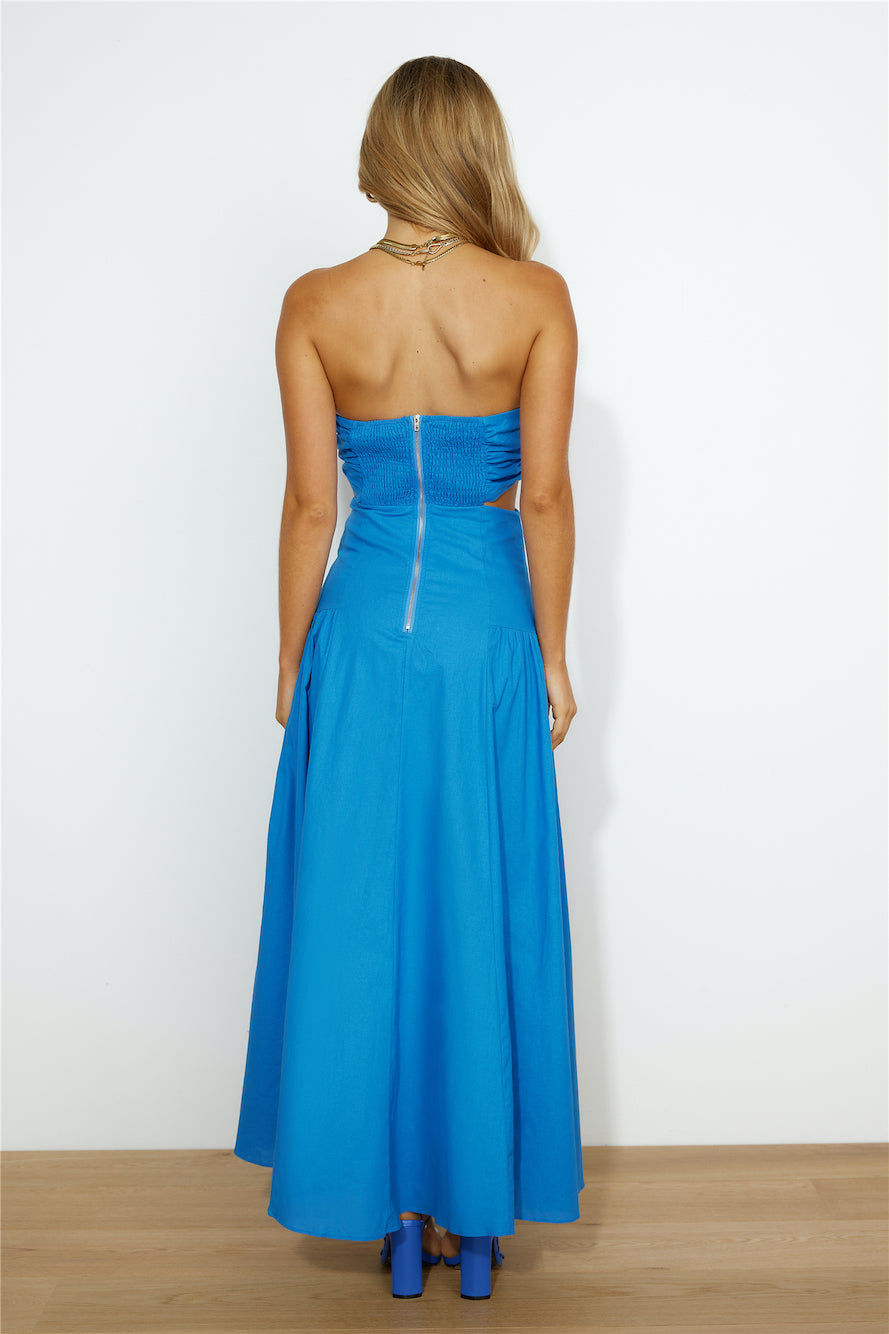 Garden Dance Maxi Dress Blue