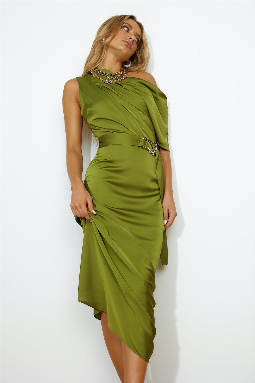 Party To Attend Midi Dress Green