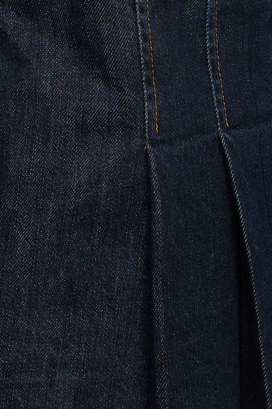 LIONESS  Camelia Pleat Mini Skirt Dark Denim