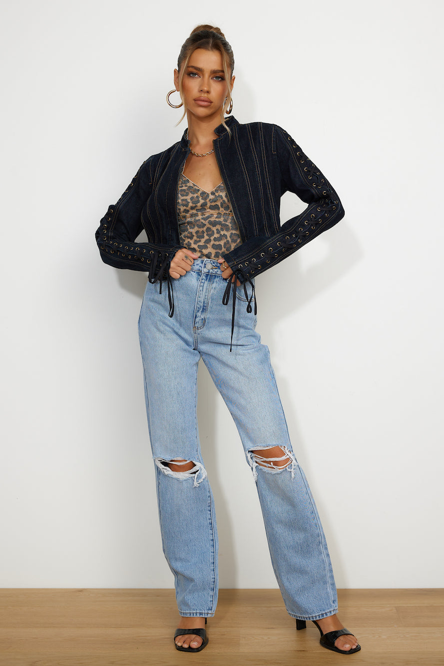 ABRAND A '94 High Straight Suzie Rip Jeans Light Vintage Blue
