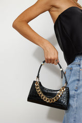 BILLINI Violett Shoulder Bag Black Croc