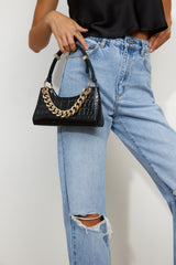 BILLINI Violett Shoulder Bag Black Croc
