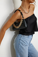 BILLINI Violett Shoulder Bag Black Croc