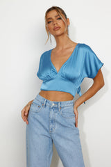 Dainty Girl Crop Top Blue