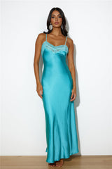 Dreams Of Silk Maxi Dress Aqua