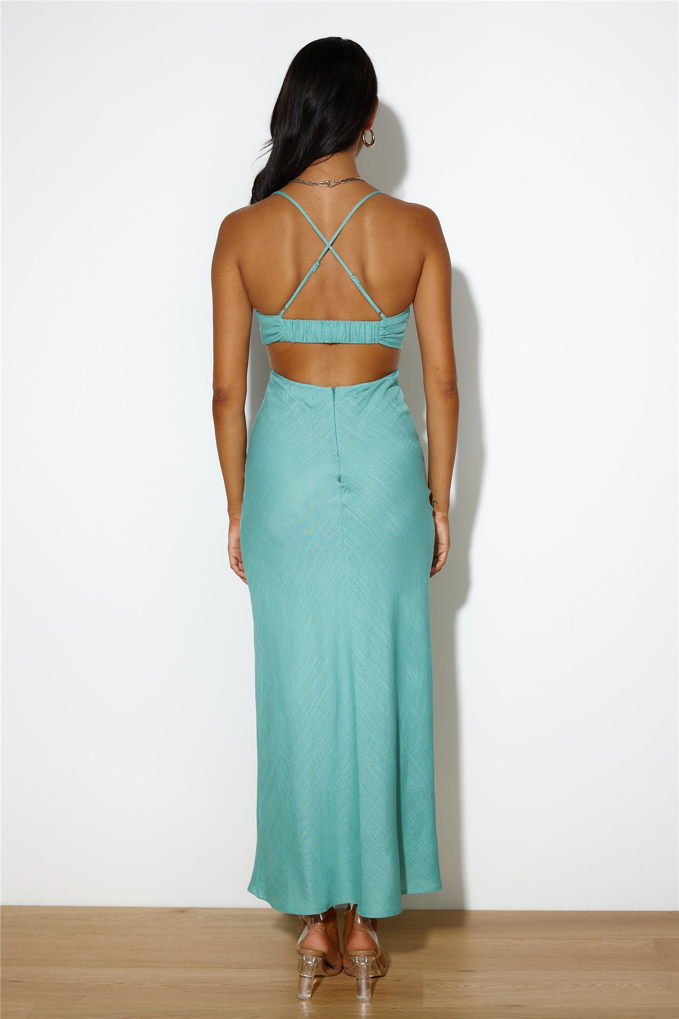 Fancy Brunch Date Midi Dress Sage