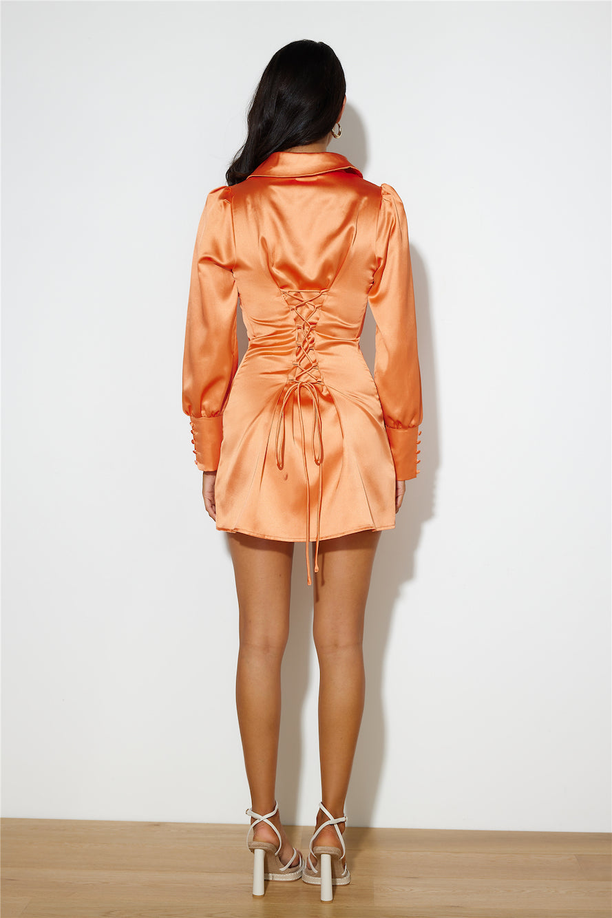 Elle Satin Dress Orange