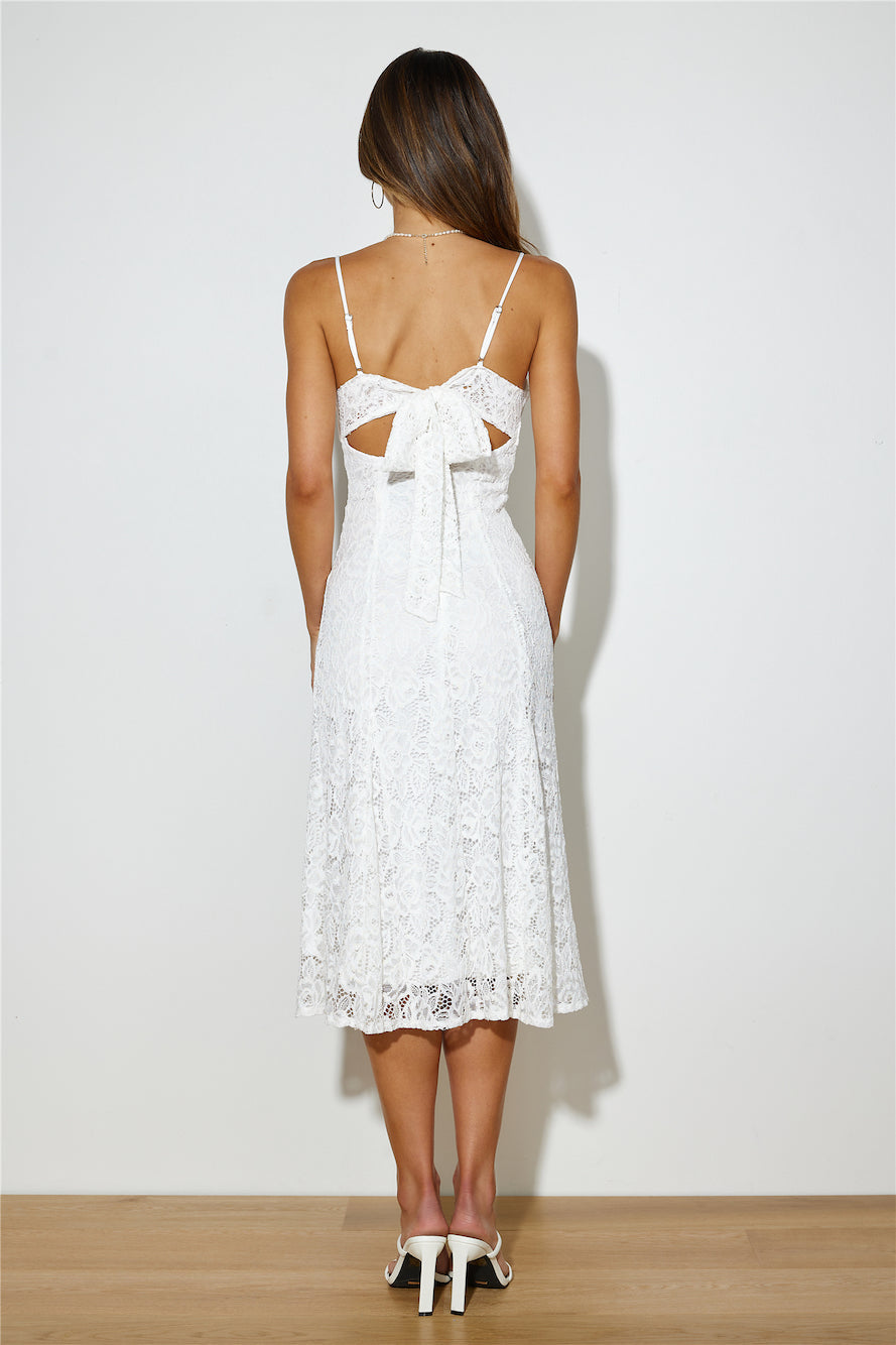 Garden Parties Midi Dress White