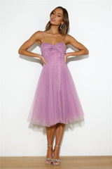 Glam Feeling Tulle Midi Dress Pink