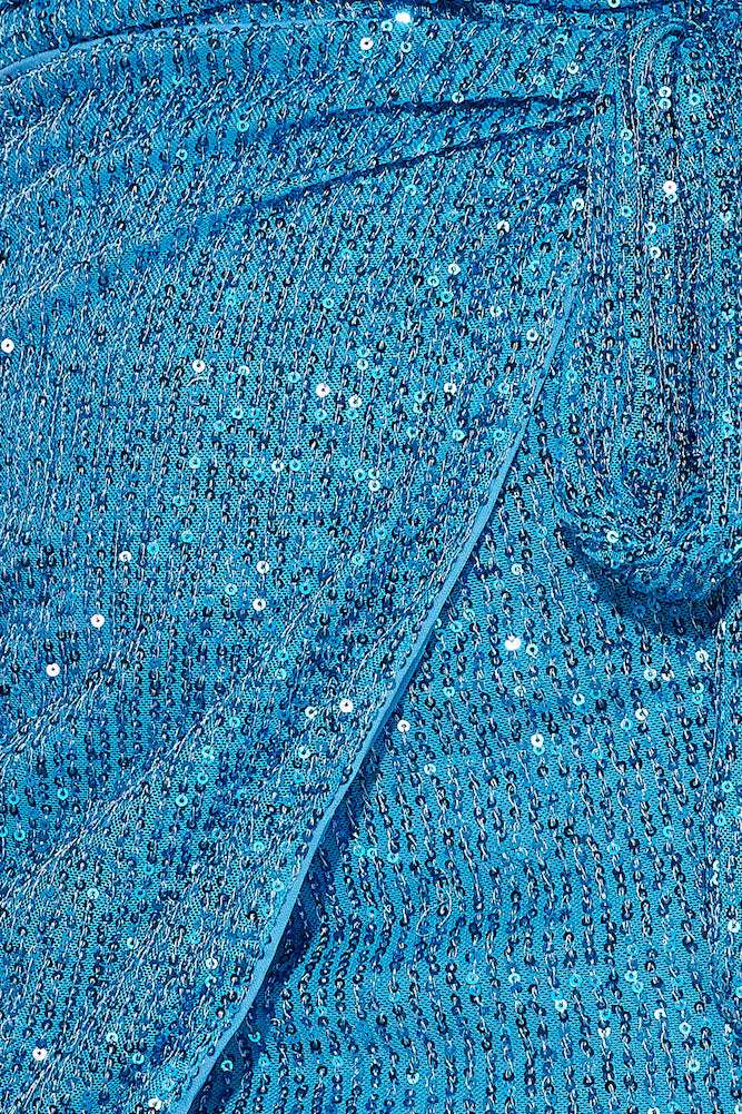Mirror Magic Sequin Mini Dress Blue