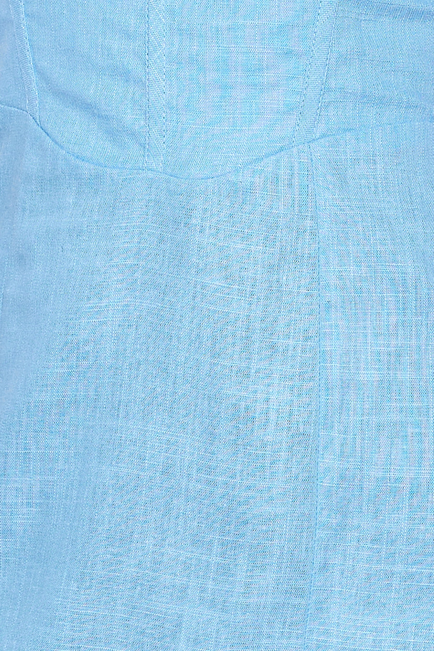 Linen Dream Mini Dress Blue