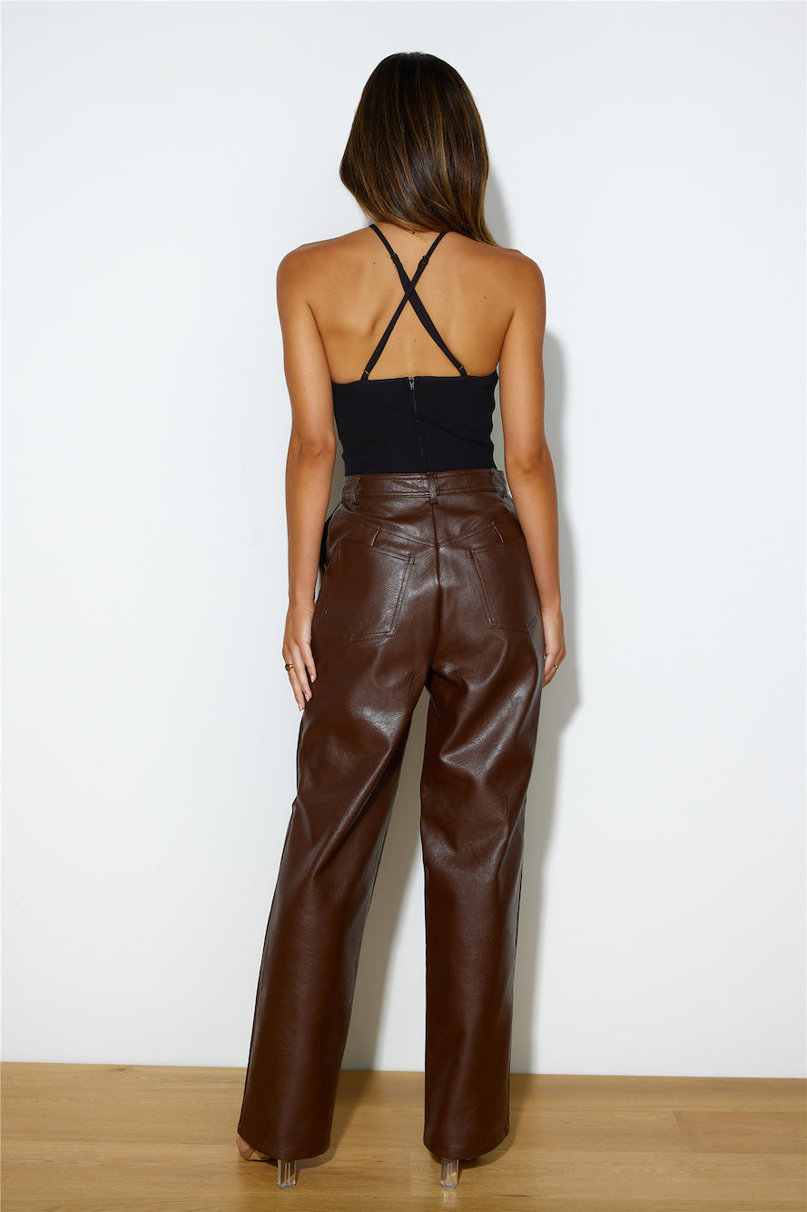 FINDERS KEEPERS Mia Pu Pants Chocolate