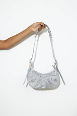 BILLINI Elly Shoulder Bag Silver Diamante