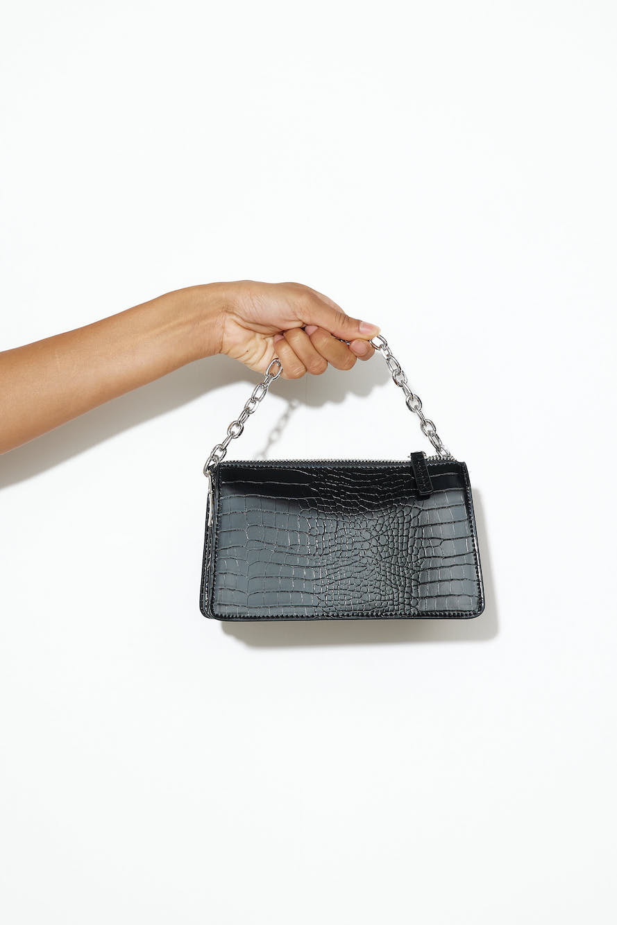 BILLINI Danny Cross Body Bag Black Croc