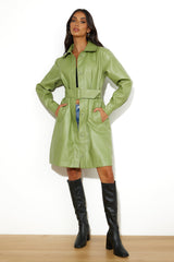 FINDERS KEEPERS Mia Pu Trench Coat Khaki