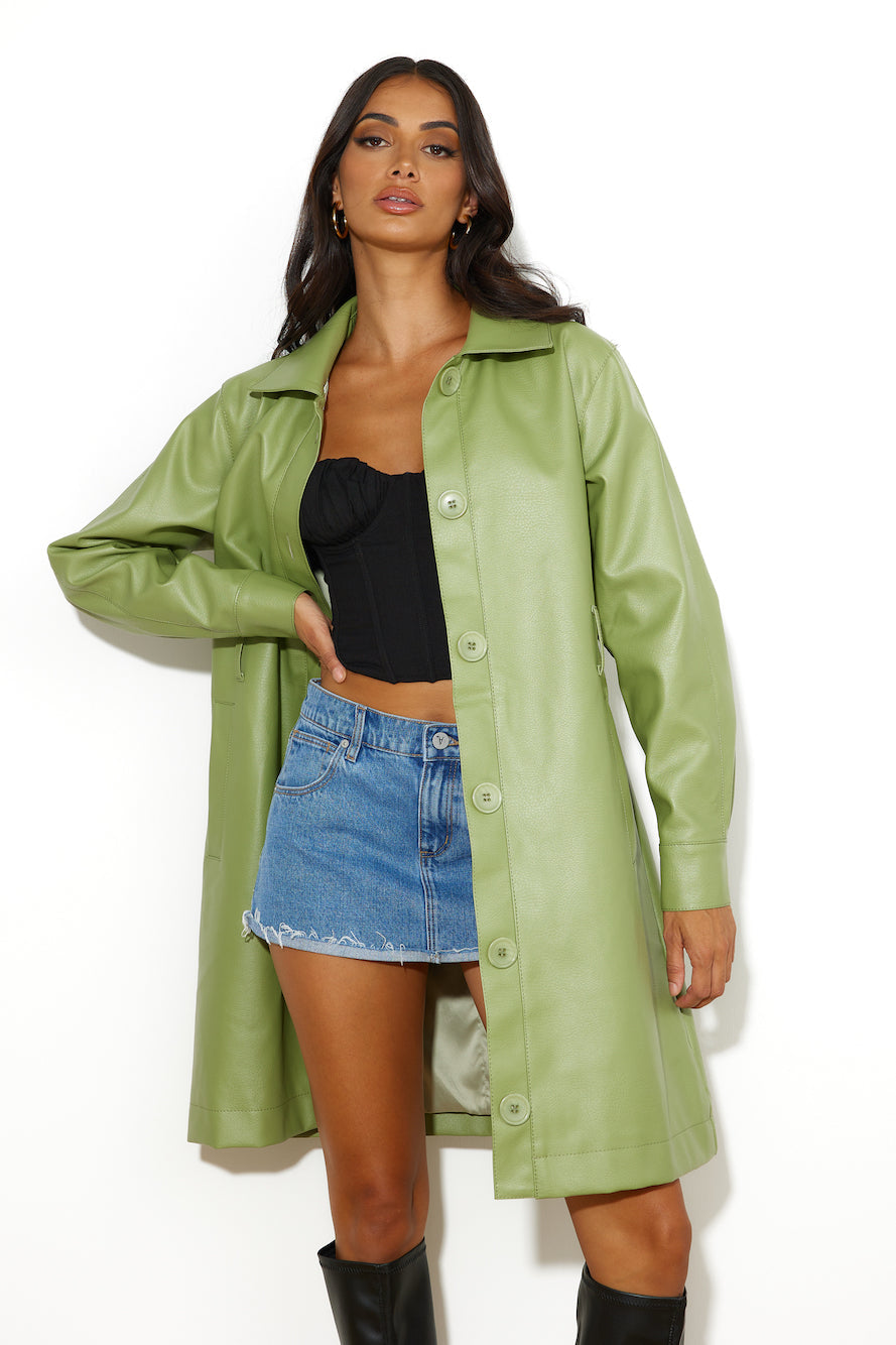 FINDERS KEEPERS Mia Pu Trench Coat Khaki