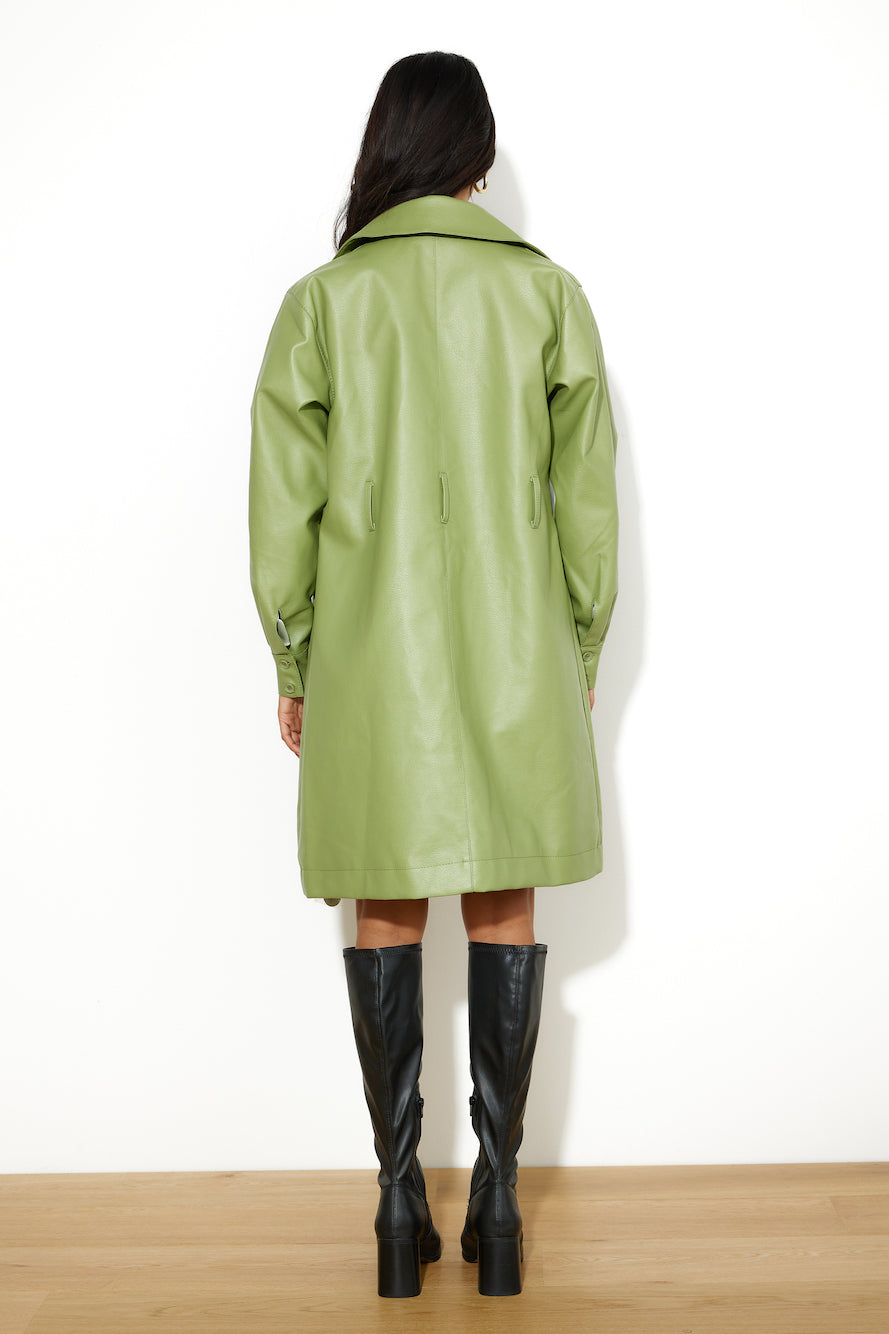 FINDERS KEEPERS Mia Pu Trench Coat Khaki