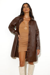 FINDERS KEEPERS Mia Pu Trench Coat Chocolate