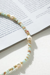 Beaded Loved Necklace Brass