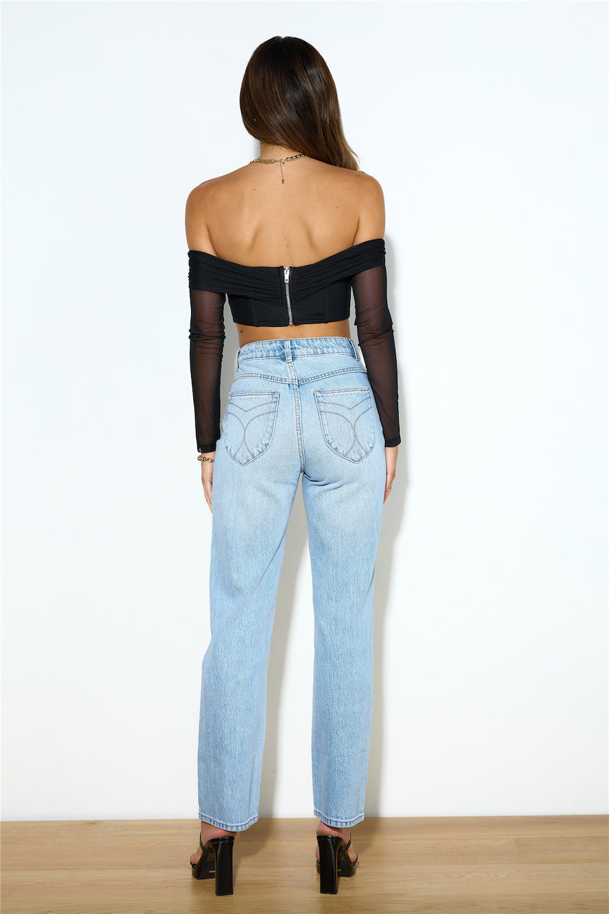 Focus On Her Crop Top Black