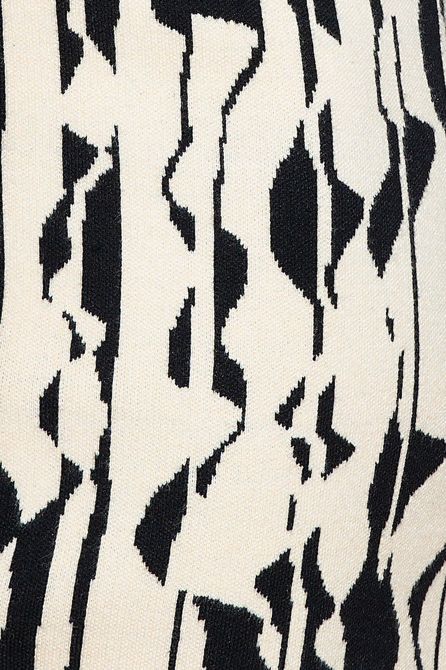 C/MEO COLLECTIVE Nothing Less Long Sleeve Knit Dress Shapes Print