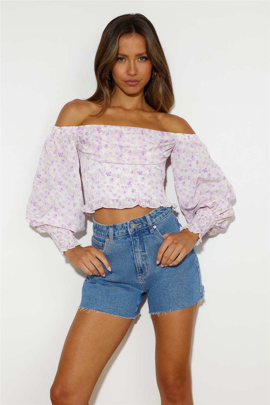 Island Escape Crop Top Purple