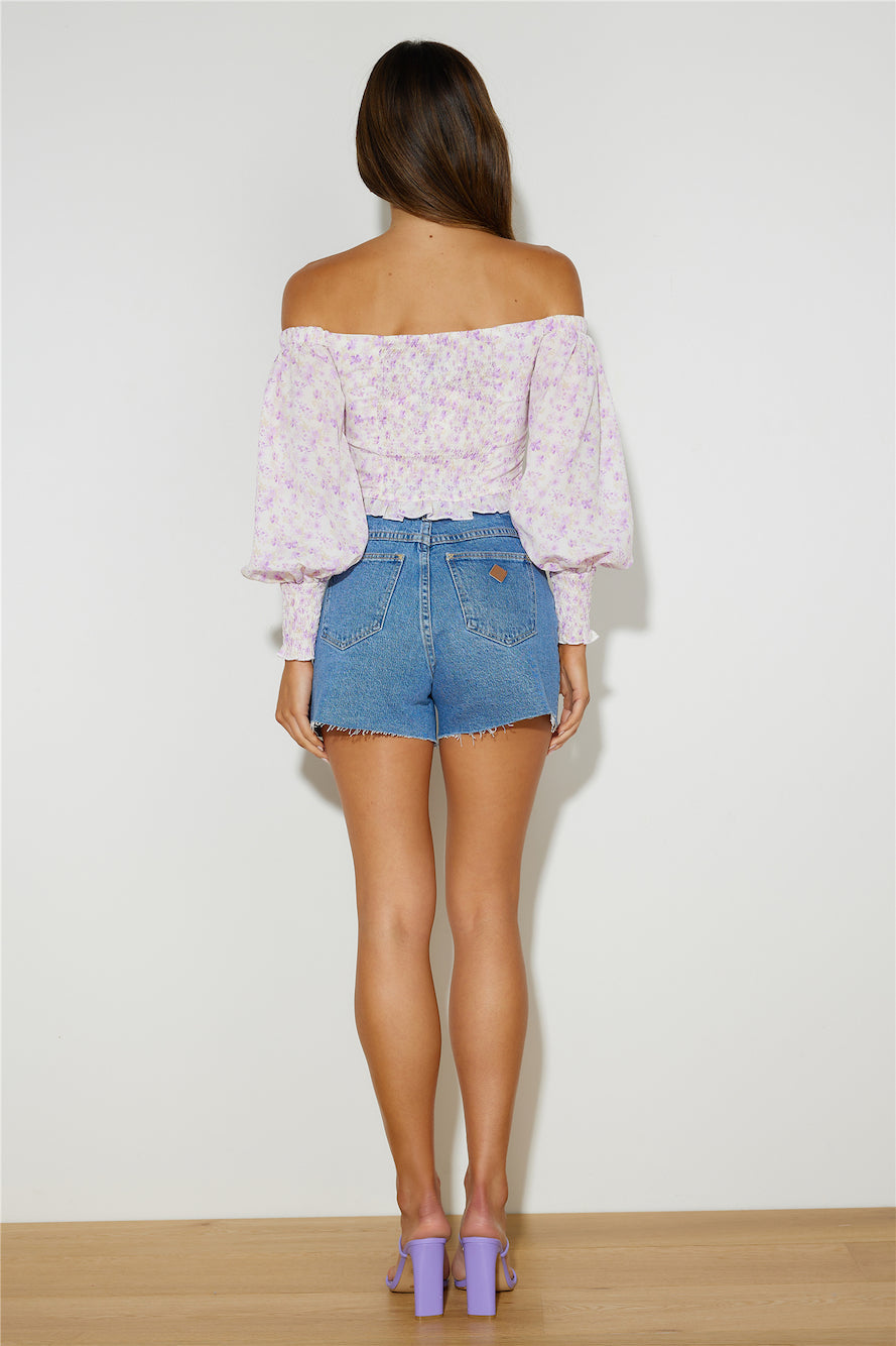 Island Escape Crop Top Purple