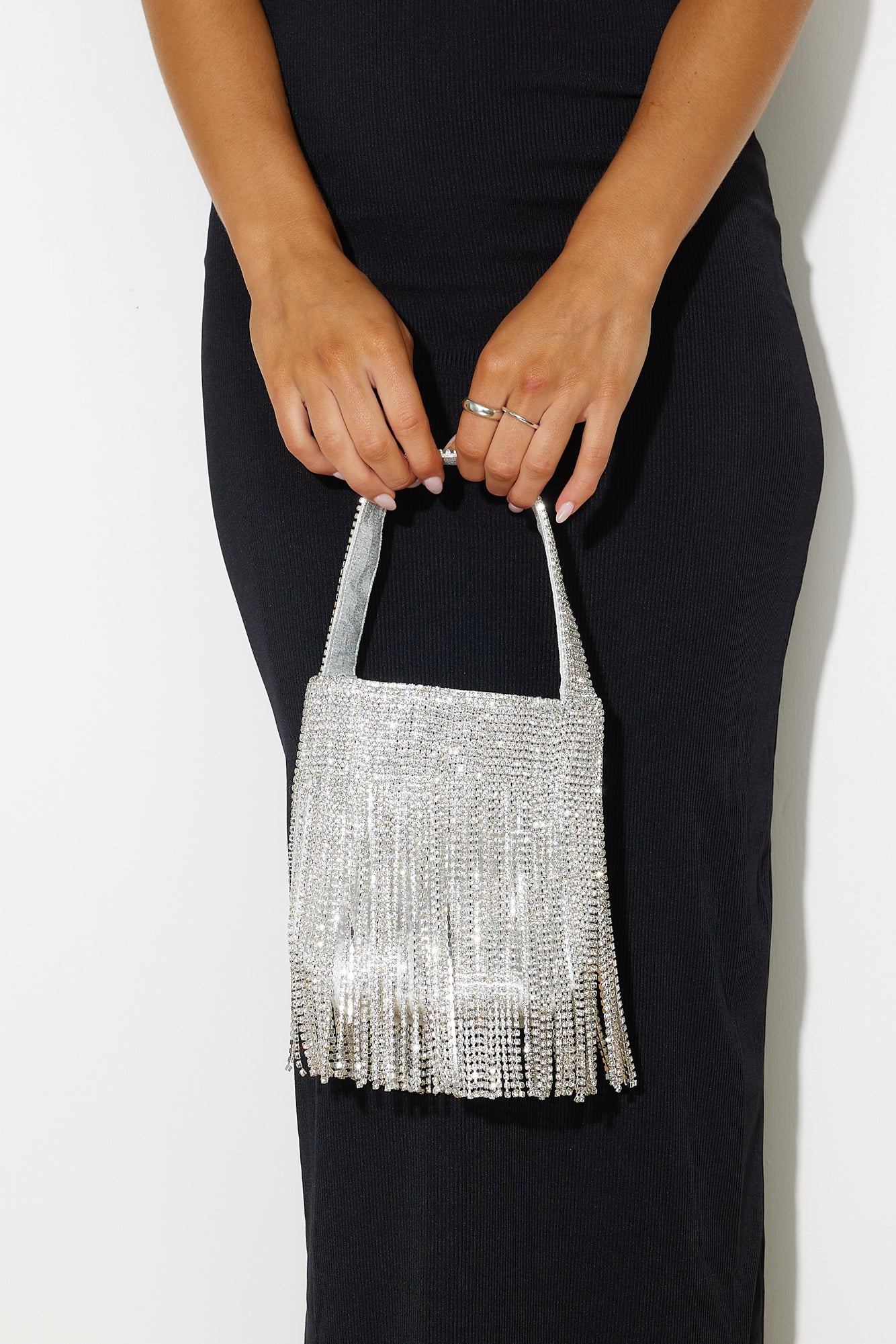 Dripping Diamonds Bag Silver