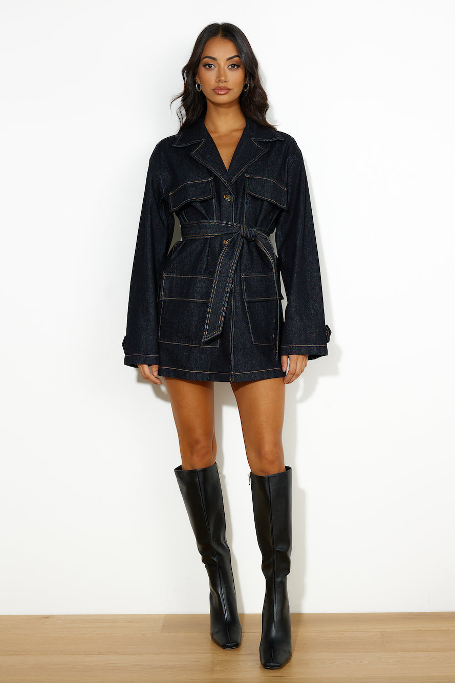 LIONESS Giselle Dress Dark Denim