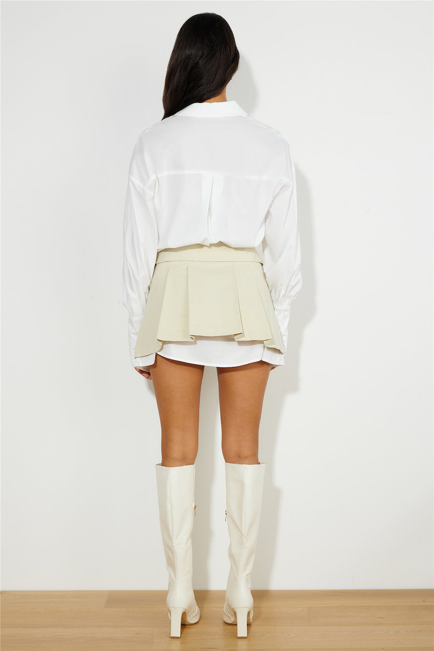 LIONESS Utility Mini Skirt Beige