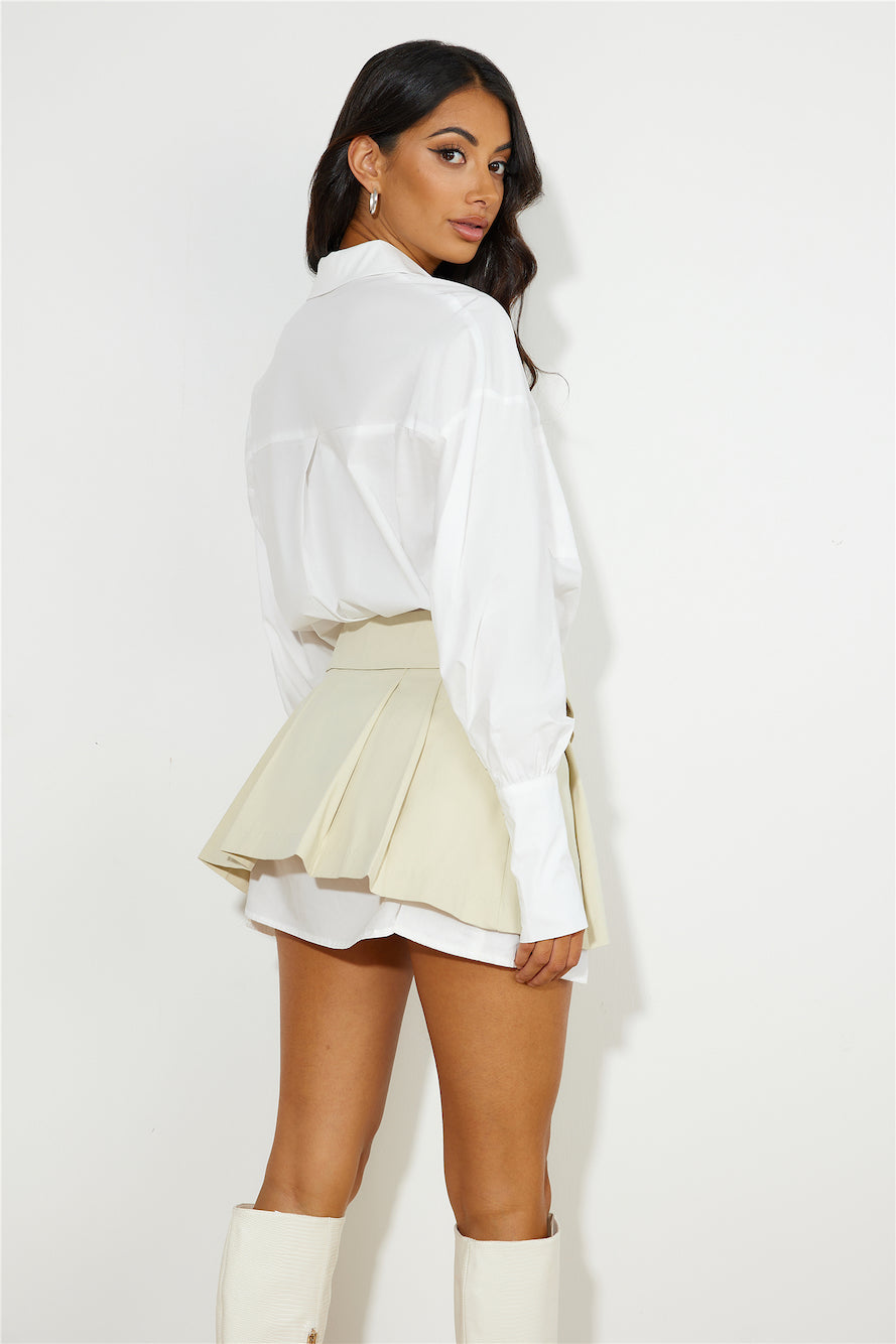 LIONESS Utility Mini Skirt Beige