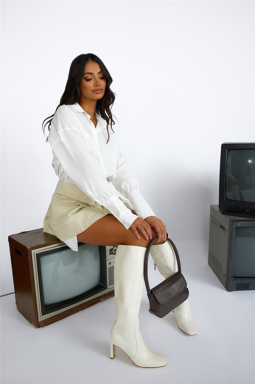 LIONESS Utility Mini Skirt Beige