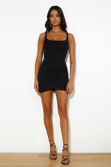 Around The Twist Mini Dress Black