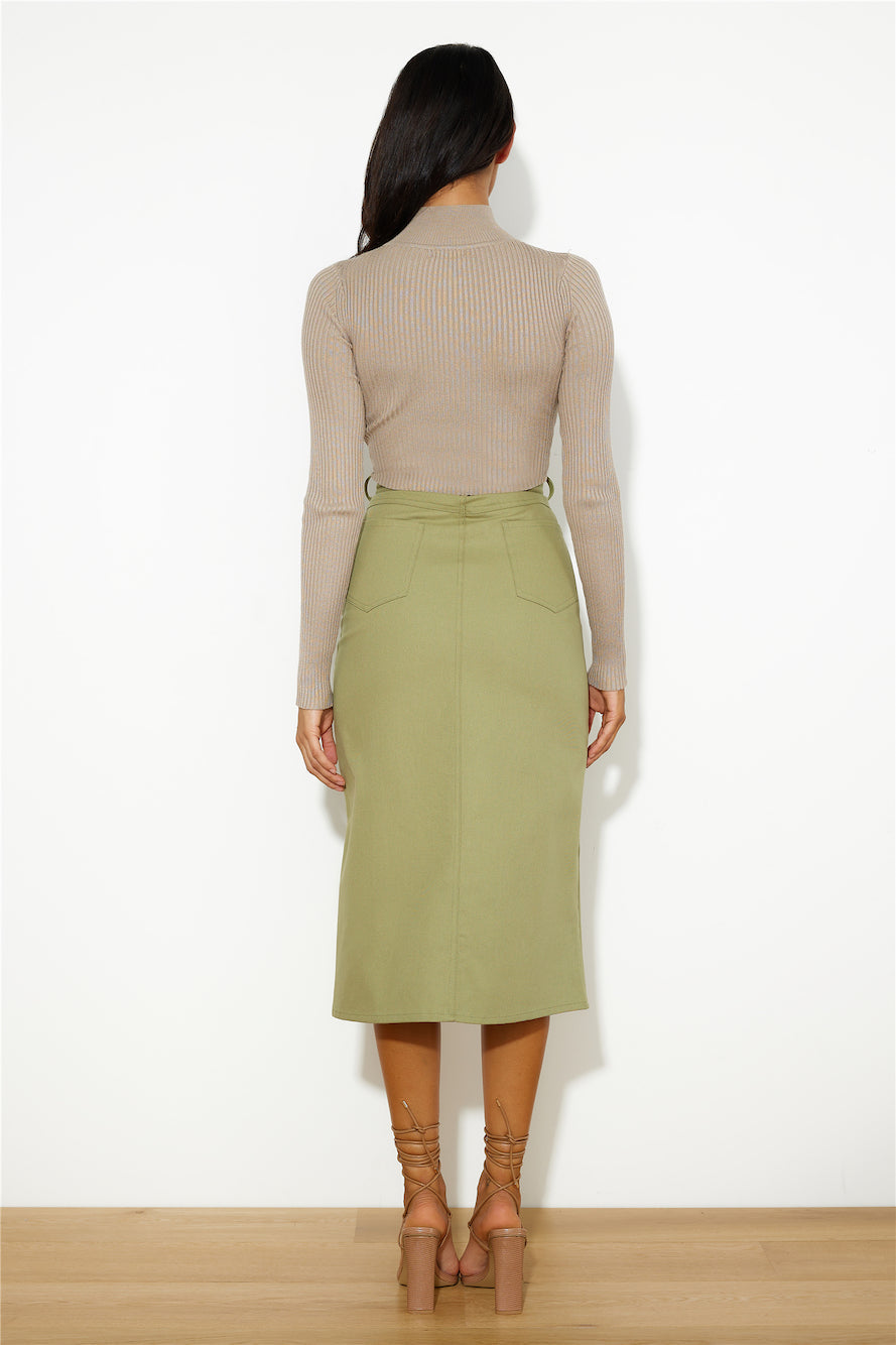 In Or Out Knit Crop Top Brown