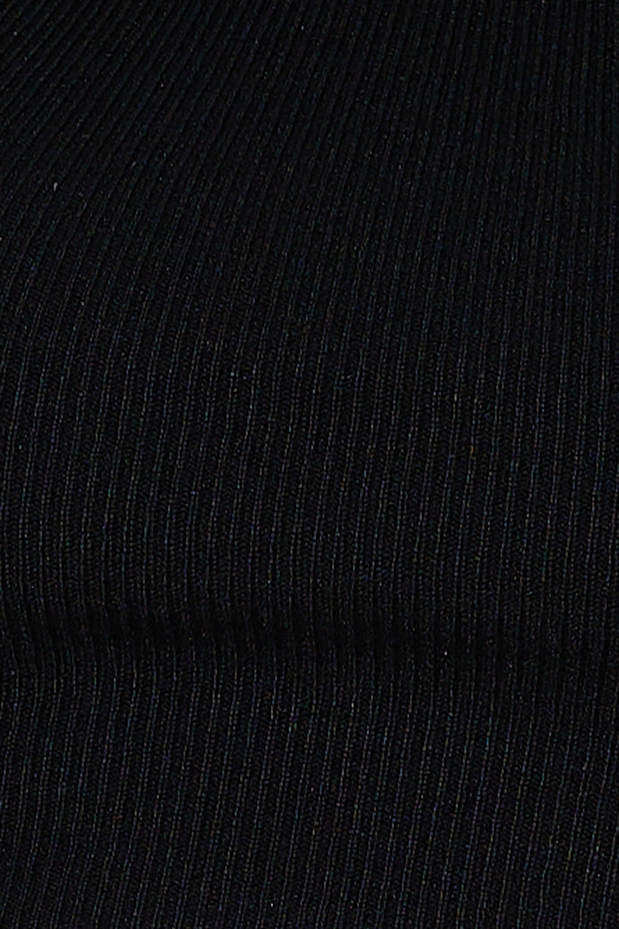 In Or Out Knit Crop Top Black