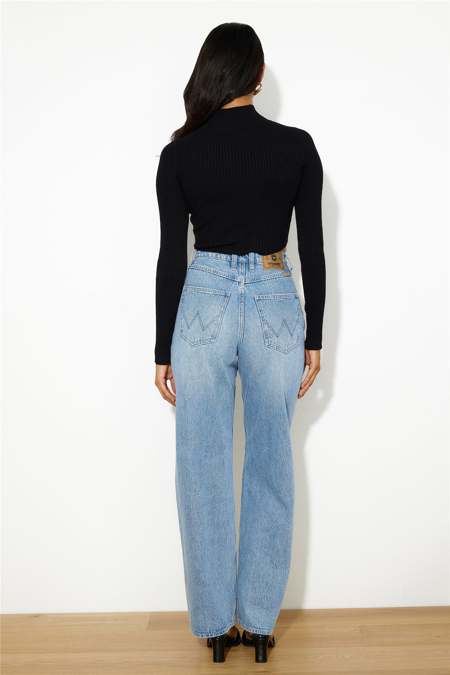 In Or Out Knit Crop Top Black