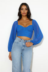 Enchanting Hymns Crop Cobalt Blue
