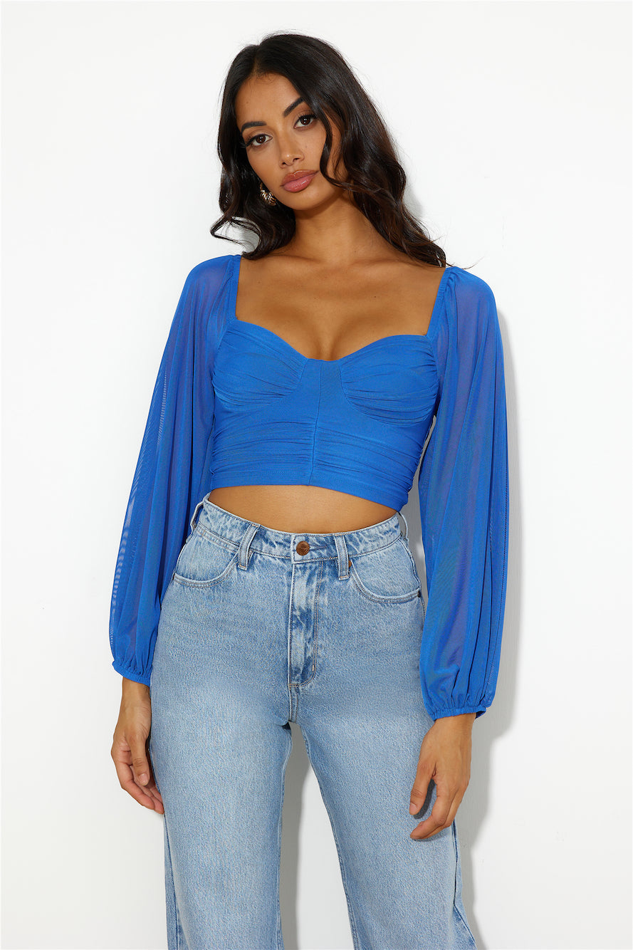 Enchanting Hymns Crop Cobalt Blue